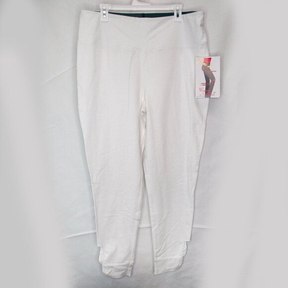 NEW Women With Control Twist Hem Leggings Womens 1XT White Tall Slimming BB11 - Picture 2 of 6